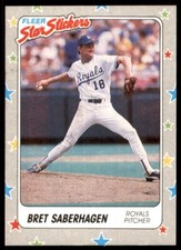 1988 Fleer Kay Bee Team Leaders Bret Saberhagen Kansas City Royals #32
