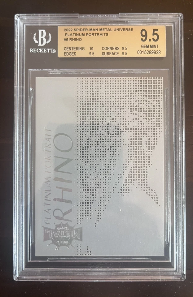 2022 Marvel Metal Universe Spider-Man RHINO Platinum Portrait BGS 9.5 POP 1 SSP - Image 1 of 1