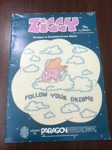 VTG 1984 Paragon Needlecraft ZIGGY Tom Wilson Cartoon Cross Stitch Leaflet - Picture 1 of 4
