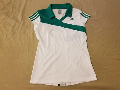 Camiseta polo para mujer Adidas M mediana blanca verde fútbol atlético Foto 1 de 4