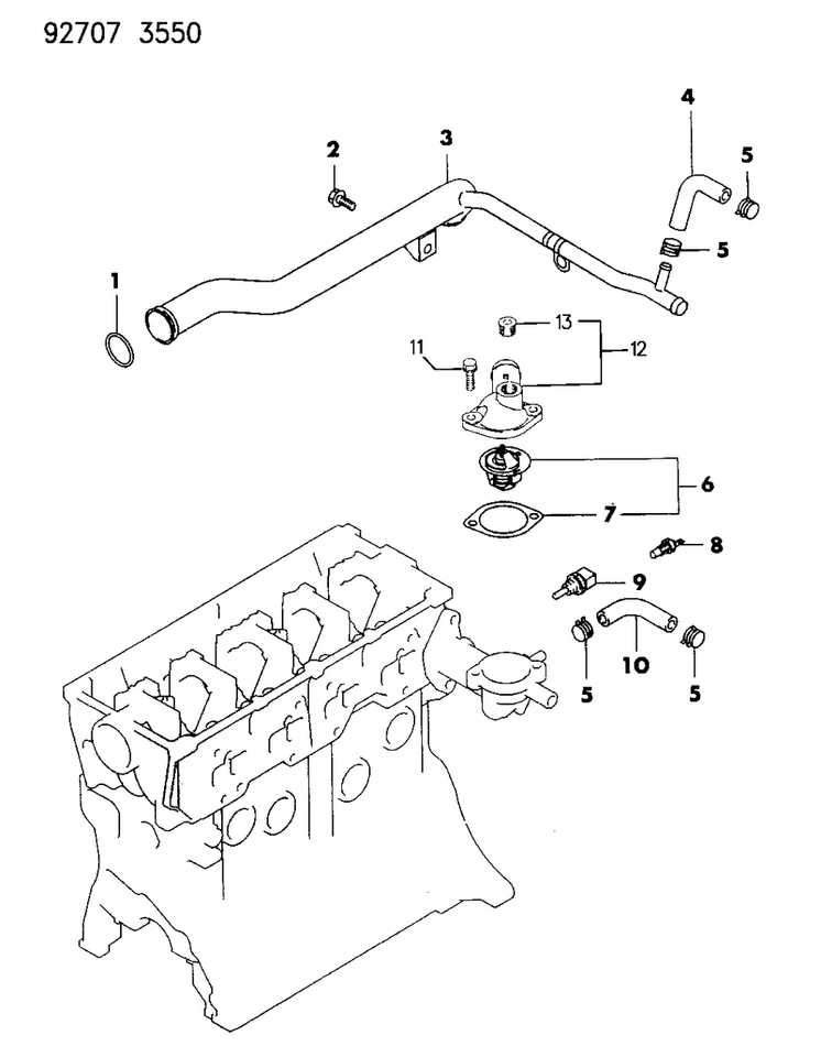 Coolant Bypass Pipe for Mitsubishi Mirage 1993-1996 1.5L Dodge Colt 93-94 1.5L - Image 1 of 1