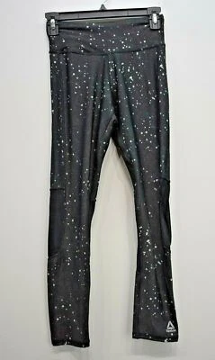 Leggings Reebok Feminina Preta Perna Reta Elástica Cintura Elástica Ativa Puxar XS - Imagem 1 de 4