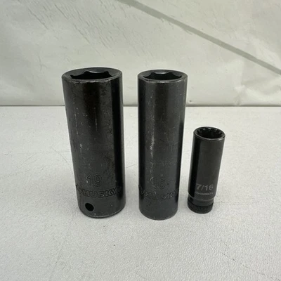 Husky 19 16  7/16 SAE Black Deep Impact Socket 1/2" Drive 6 Point - Image 1 of 4