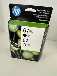 HP 67XL Black 67 Tricolor Ink Set 3YP30AN 3YM57AN 3YM55AN OEM Sealed Retail Box - Picture 1 of 2