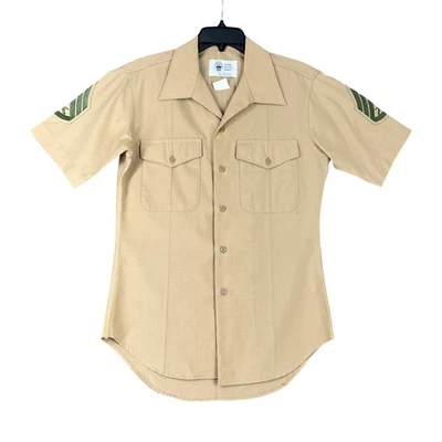 US Military Mens 15.5 Khaki Valor Collection Short Sleeve Uniform Shirt Tactical - Image 1 of 4