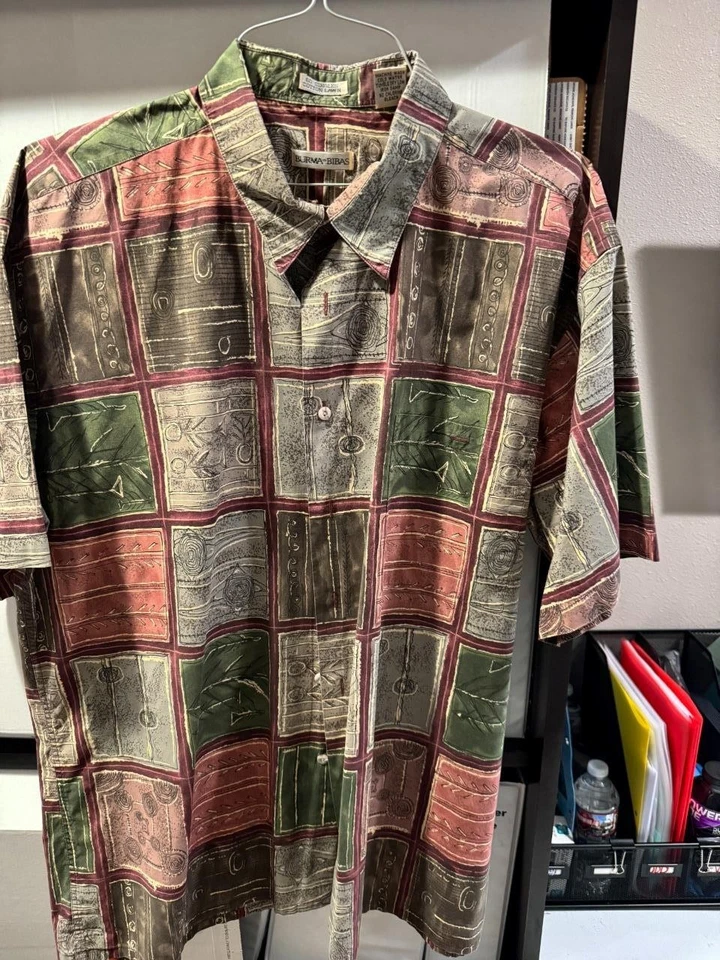 Camisa Birmania Bibas Diseño Borgoña Extra Grande XL Bonita Hermosa IMPRESCINDIBLE VER #11 Foto 1 de 1