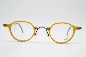 Vintage Glasses Axel S. 312 Yellow Black Silver Oval Eyeglass Frame - Picture 1 of 6