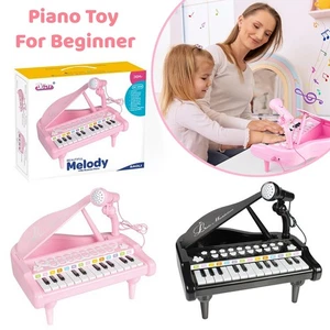 Teclado de juguete de piano para niños pequeños juguete bebé piano con micrófono para 1-3 niñas niño - Imagen 1 de 13