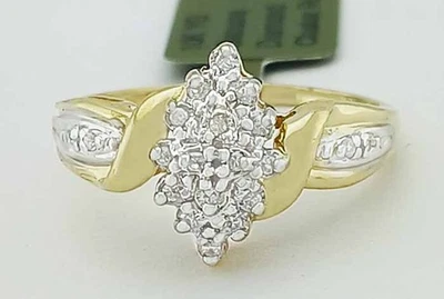 GENUINE DIAMOND ENGAGEMENT RING 10K YELLOW GOLD - Free Certificate Appraisal - Image 1 of 4
