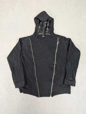 Urban Empire Sudadera con Capucha Para Hombre Grande Doble Cremallera Asimétrica Imitación Cuero Capucha EE. UU. Foto 1 de 4