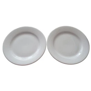 Oneida Bright White Dinner Plates Diner Ware Set of Two - Picture 1 of 9