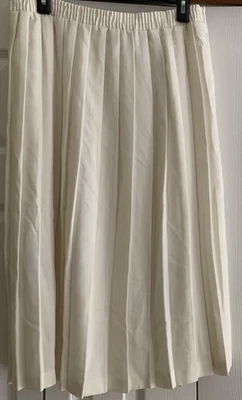 Russ Ladies Accordion Pleated Vtg Skirt Size 16 Cream Color - Image 1 of 4