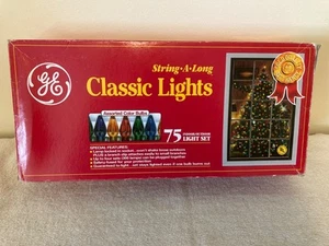 Vintage GE 75 count String-a-Long Classic Christmas Lights Assorted Color Bulbs - Picture 1 of 3