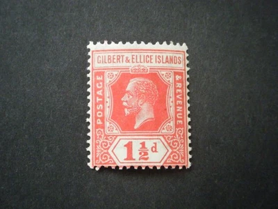 Gilbert & Ellice Islands KGV 1924 11/2d escarlata SG29 LMM Foto 1 de 2