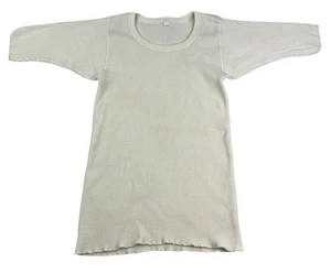 Vintage 60s Sears Shirt Mens Size XL White Short Sleeve Thermal Waffle Knit - Picture 1 of 6