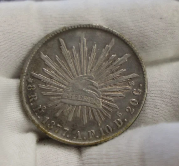 1877 Ho AF Mexico Silver 8 Reales XF+ - Image 1 of 2