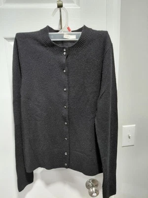 Suéter cárdigan negro cachemir italiano J CREW 100 % mediano (se adapta a pequeño) Foto 1 de 2
