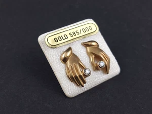 Pendientes de oro de lujo, de oro 585 con brillantes brillantes - Imagen 1 de 7