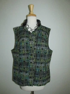 New CJ Banks Size 14W Circle Print Snap Front Vest - Picture 1 of 9