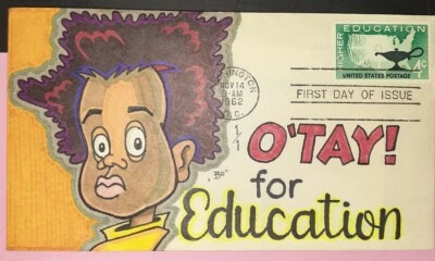 Cubierta de primer día de educación superior 1962 ~ dibujada a mano color 1/1 ~ trigo sarraceno  Foto 1 de 2