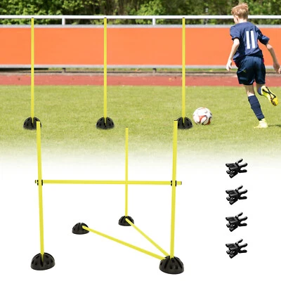MARKENLOS Sprungstangen Set Agility Set 15 Stangen+10 Standfüße+10 Clips Fitness Training