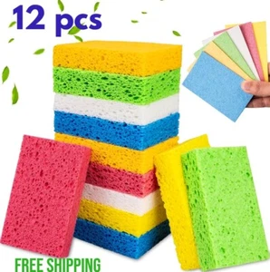 Cellulose Sponges Washing Non-Scratch Scrub Kitchen Multipurpose Dish Sponge 12p - Picture 1 of 15