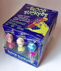 Vintage 1994 Alberts BLOOD SUCKERS Liquid Candy Container 14” FULL DISPLAY Of 18 - Picture 1 of 12