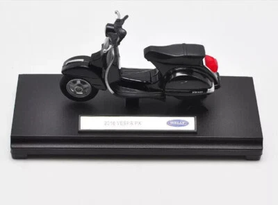 1:18 WELLY 2016 VESPA PX Motorcycle Diecasts Toy Model black color - Image 1 of 3