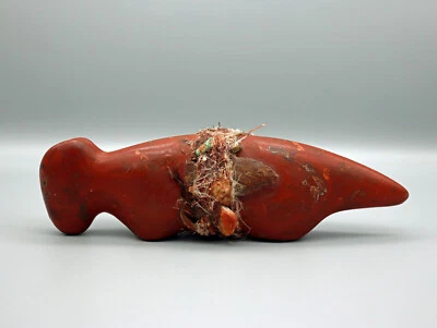 Poses de talla de gato salvaje de piedra roja grandes de 9" de colección. Fetiche falso de Oscar Branson Zuni Foto 1 de 4