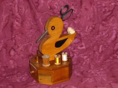 Antique Sewing Bird Caddy Spool Thread Thimble Scissors Holder Vintage - Image 1 of 4