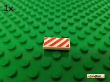 LEGO® 1Stk Fliese / Kachel 1x2 weiß bedruckt 3069bpb034