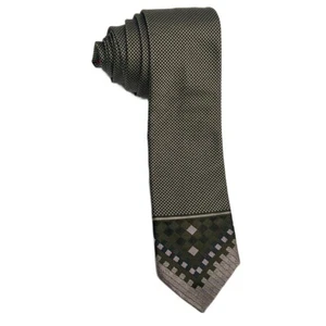 Corbata abstracta Christian Lacroix marrón a cuadros 100 % seda hecha en Italia 58”x 3” - Imagen 1 de 6