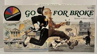 Vtg 1985 Selchow & Righter Go For Broke Spend A Million Board Game. Retro Money - Image 1 of 4