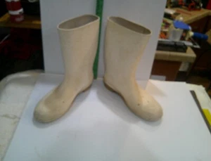 Rubber White Boating Fishing Boots Non Marring Made USA sz 12 - Picture 1 of 6