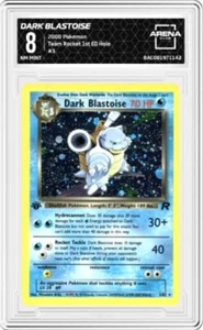 1st Edition Dark Blastoise #3 2000 Pokemon Team Rocket Graded NM MINT 8 - Picture 1 of 5