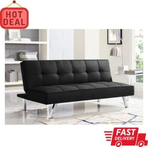 Full-Size Futon Sofa Bed Sleeper: 3-Seat Convertible Couch with Mattress NEW - Picture 1 of 6