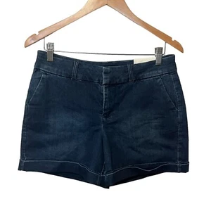 Maurices Shorts Womens Dark Wash Cuffed Denim Dressy Office Mid Rise Casual 9/10 - Picture 1 of 7