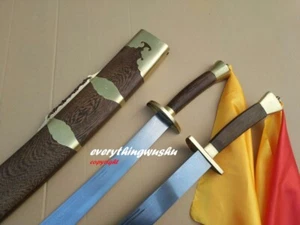 Espadas dobles de acero Damasco de Tai Chi Kungfu raras de Wushu - Imagen 1 de 10