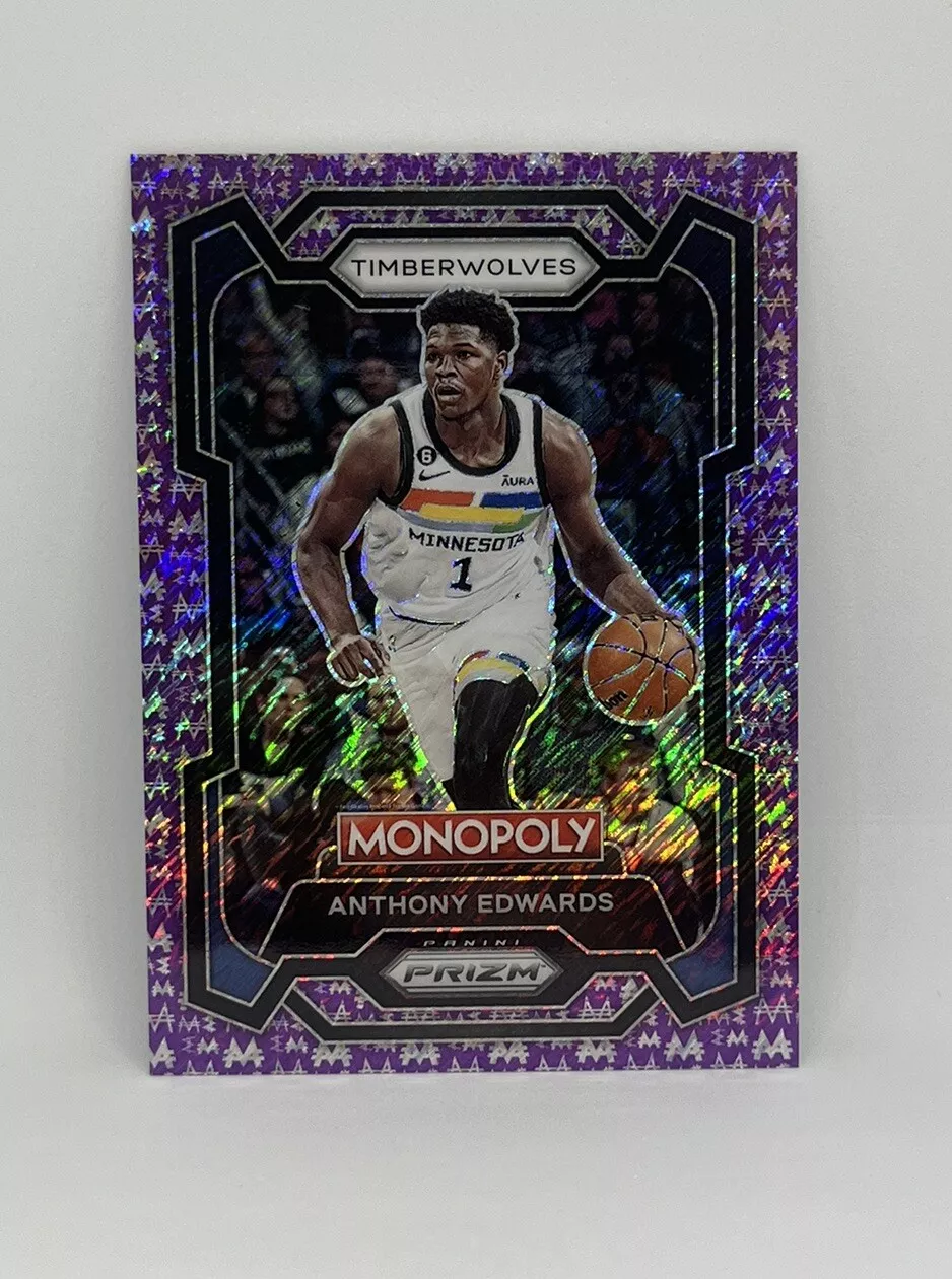 2023-24 Panini Prizm Monopoly Anthony Edwards Purple Millionaire Shimmer /50 #52