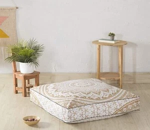 Bohemian Large Mandala Square Floor Pillow Throw Case Indian Cushion Cover Pouf - Picture 1 of 3