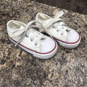 Converse All Star Toddler Infant Baby Size 4 White Low Top