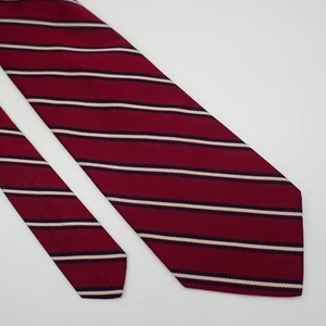 Jos A Bank Striped Red Blue Striped Woven Short Wide Silk Tie - Picture 1 of 6