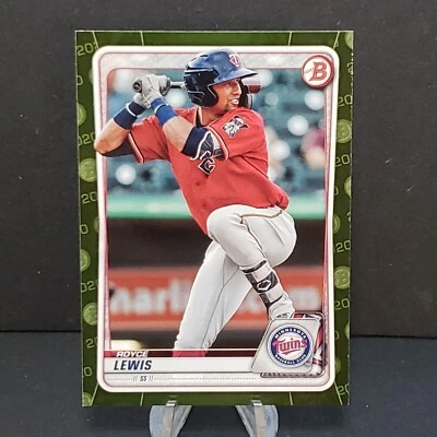 Royce Lewis 2020 Bowman Green Camo Paper Prospect Card #BP-93 Rookie RC - Image 1 of 2