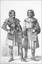 KINGS OF SWEDEN - KNUT 1st & ERIK X KNUTSSON (after their tombs) - 19th Engraving