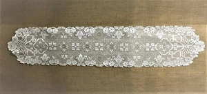 White Lace 14" x 72" Table Runner Sheer Rose Livingroom Bedroom Diningroom - Picture 1 of 5
