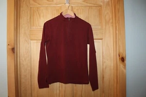 Patagonia Ladies Maroon/Pink Long Sleeve 1/4 Zip Cotton Blend Top - Size Small - Picture 1 of 3