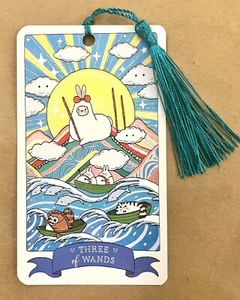 Three of Wands - Kawaii Tarot Bookmark Card - Progress, Expansion & Foresight - Picture 1 of 6