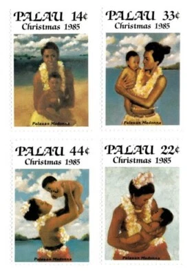 Palau 1985 - Palauan Madonna Christmas - Set of 4 Stamps - Scott #90-3 - MNH - Image 1 of 2