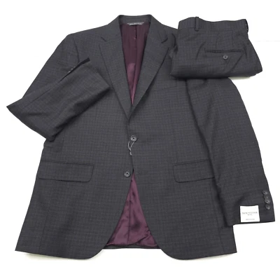 $1048 Traje Jack Victor Napoli Tejido Crepé Carbón Para Hombre Talla Desajuste 42R X 38R Foto 1 de 4