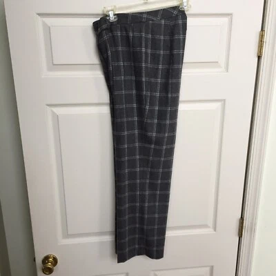 Pantalones forrados para mujer talla 10 Lands' End tiro medio grises a cuadros mezcla de lana y cachemir Foto 1 de 4